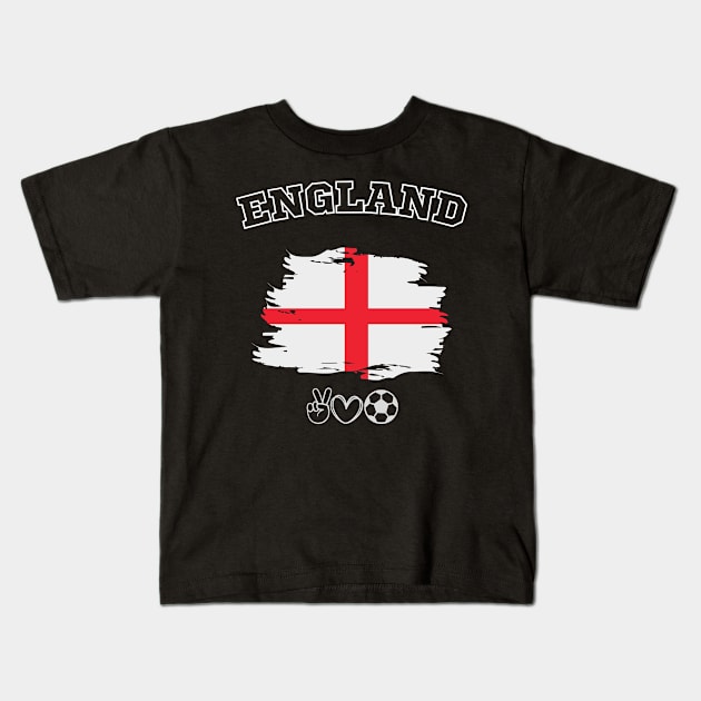 England Soccer Jersey Football 2022 Team Kids T-Shirt by Meow_My_Cat